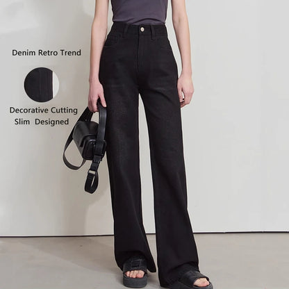 Amii Minimalism Women Jeans 2025 Autumn Vintage Denim Pants Loose Wide Leg Pants Woman Casual Pants Female Trousers 12270097
