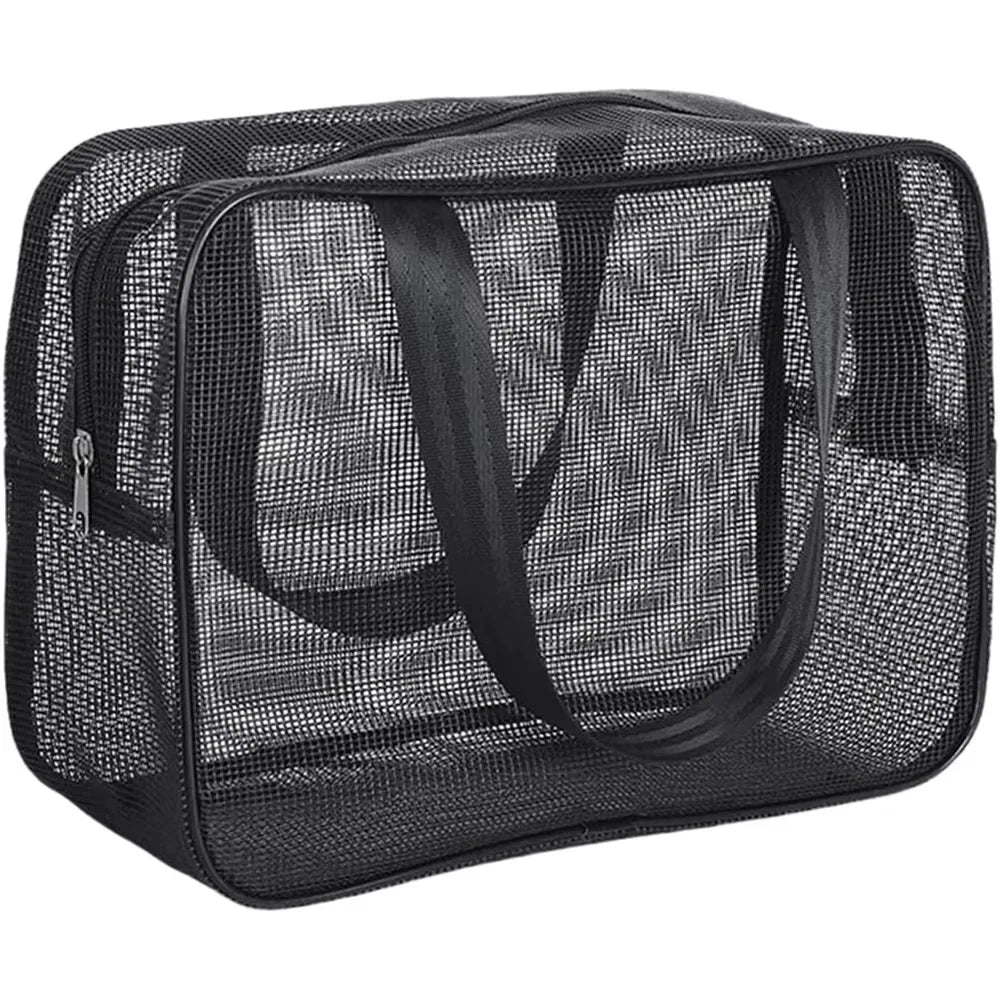 HOMEFISH Mesh Shower Caddy Tote Bag Cosmetic Storage Bag Multifunctional Shower Bag Large Capacity Portable Toiletry Organizer