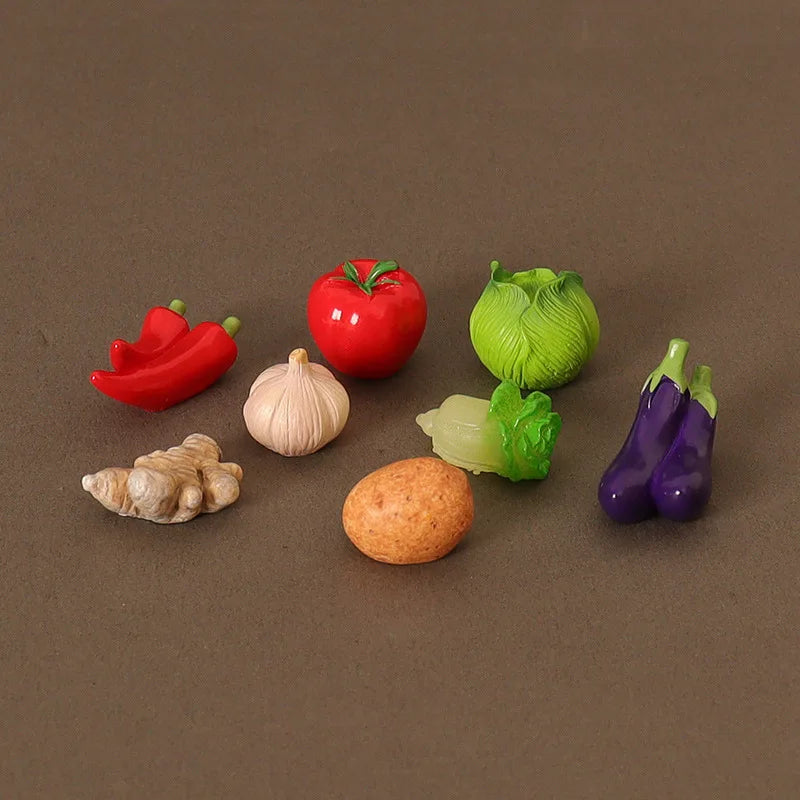 8Pcs/set 1/12 Dollhouse Miniature Vegetables Model Kitchen Food Accessories For Dolls House Decoration Kids Pretend Play Toys