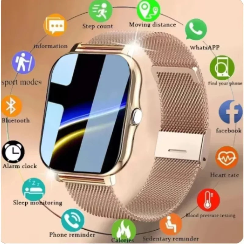 LAXASFIT Smart Watch 1.83 Inch HD Bluetooth Call Voice Assistant DIY Watch Faces Message Notification Fitness Tracker