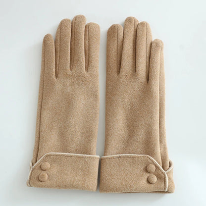 1 Pair of Women's Warm Gloves, Suitable for Women, with Velvet Lining, Windproof and Cold-Resistant, Available in Multiple Colors, Elegant and Stylish Gloves