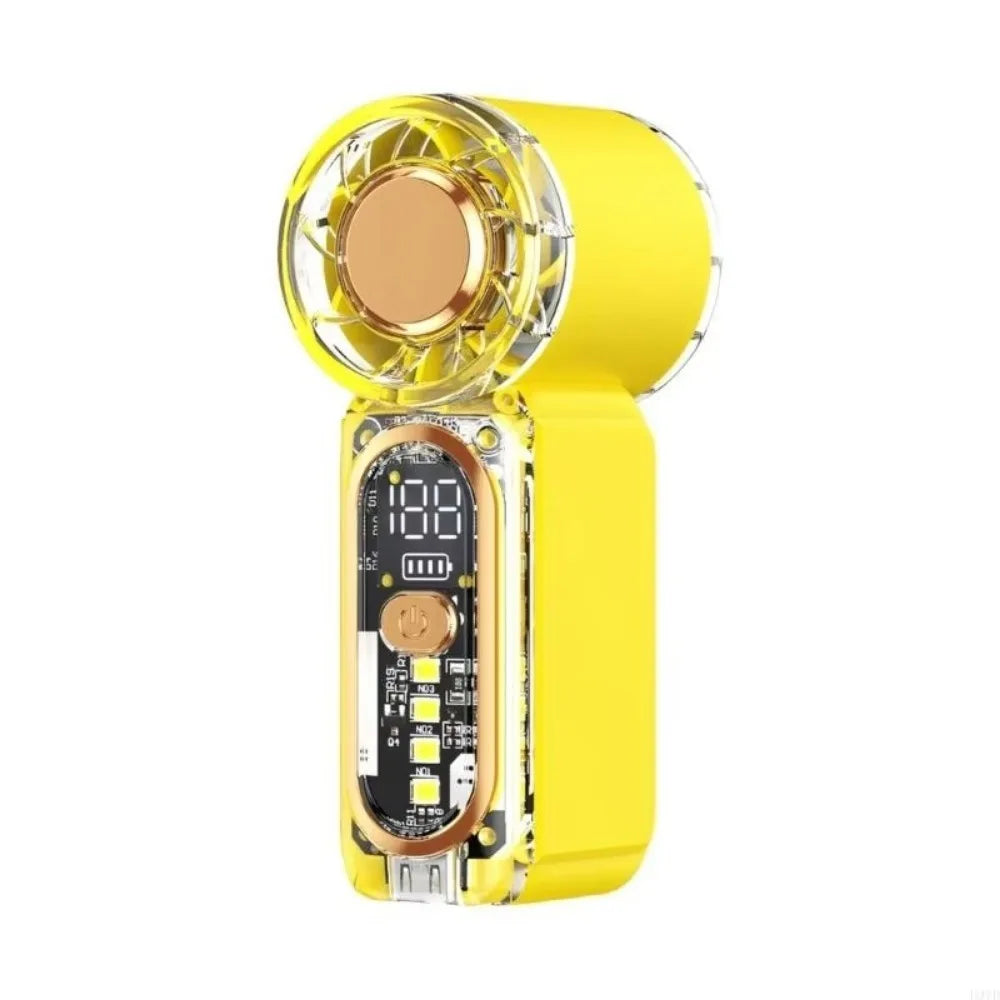 Portable 100 Gear Adjuatable Handheld Fan USB Rechargeable High Speed Pocket Fan with Led Light Mini Electric Fan Summer Use