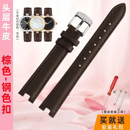 12mm 14mm For Gucci YA141401 YA141404 YA141505 Soft Cowhide Genuine Leather watchband GC women's watch strap Pink red bracelet