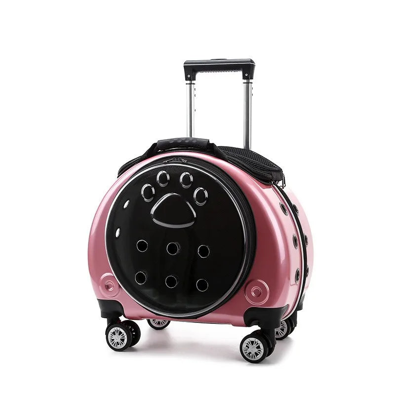 Small Pet Trolley Clear Shoulder Cat Bag Pack Breathable Crate for Journey Outside Portable Pet Products Supplies Carriers