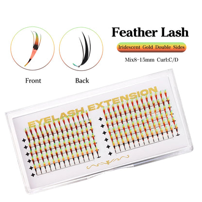 AGUUD Shiny Tinsel Manga Comic Spire Lash Glitter Color Anime Eyelash Extension Feather Shape Premade Fans Party Makeup Lashes