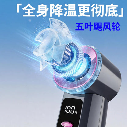Portable Mini Handheld Fan With 100 Levels,  High-Speed Drive, Turbo Cooling,Outdoor Handheld Fan With LED Display Screen 12m/s