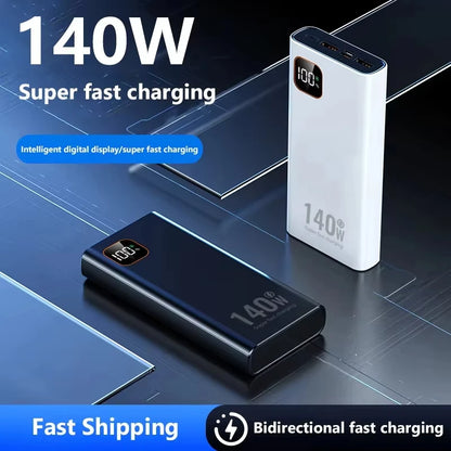 Lenovo 500000mAh Power Bank 140W Ultra Large Capacity Super Fast Charging Portable Power Digital Display External Battery 2026