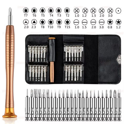 Jeu de tournevis de précision, kit d'outils pour ordinateur portable, kit de réparation professionnel 152/25 en 1 avec tournevis Torx T5 et T6.