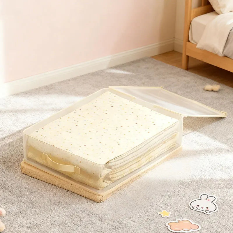 4 Pcs Bed Sheet Storage Bags Transparent Clothes Blankets Packing Box Waterproof Clear Bedding Underbed Drawer Storage Bag