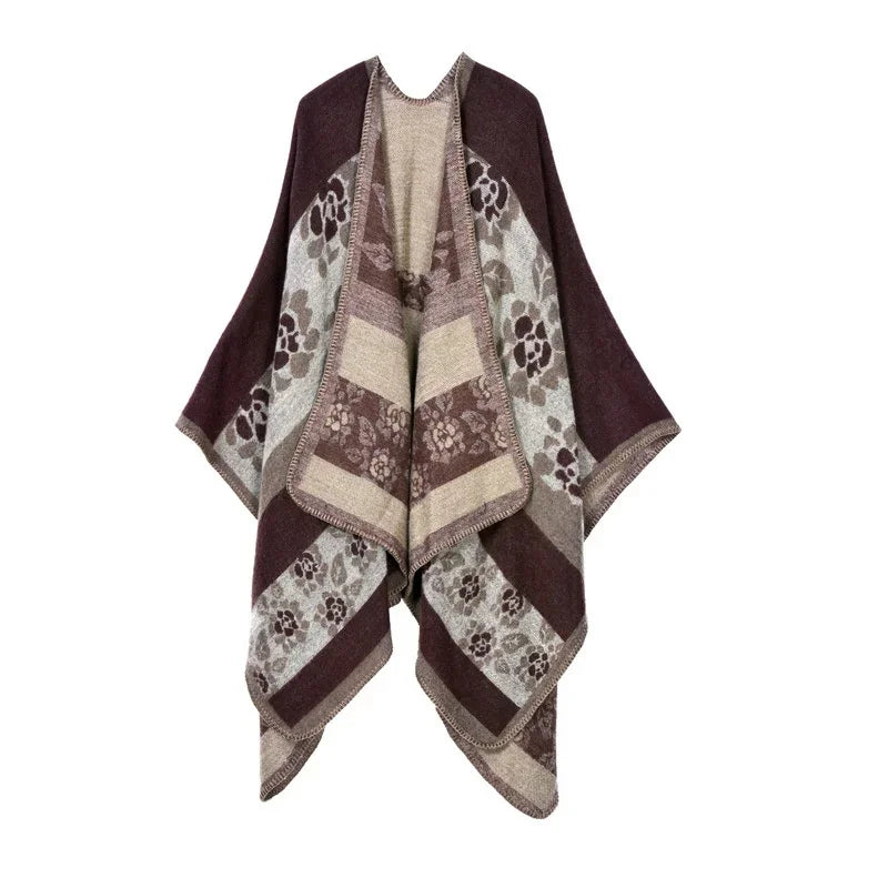 Winter Fashion Poncho Women Capes Scarf Imitation Cashmere Ladies Scarves Warm Shawls Wraps Woman Ponchos Bufanda Mujer Foulard