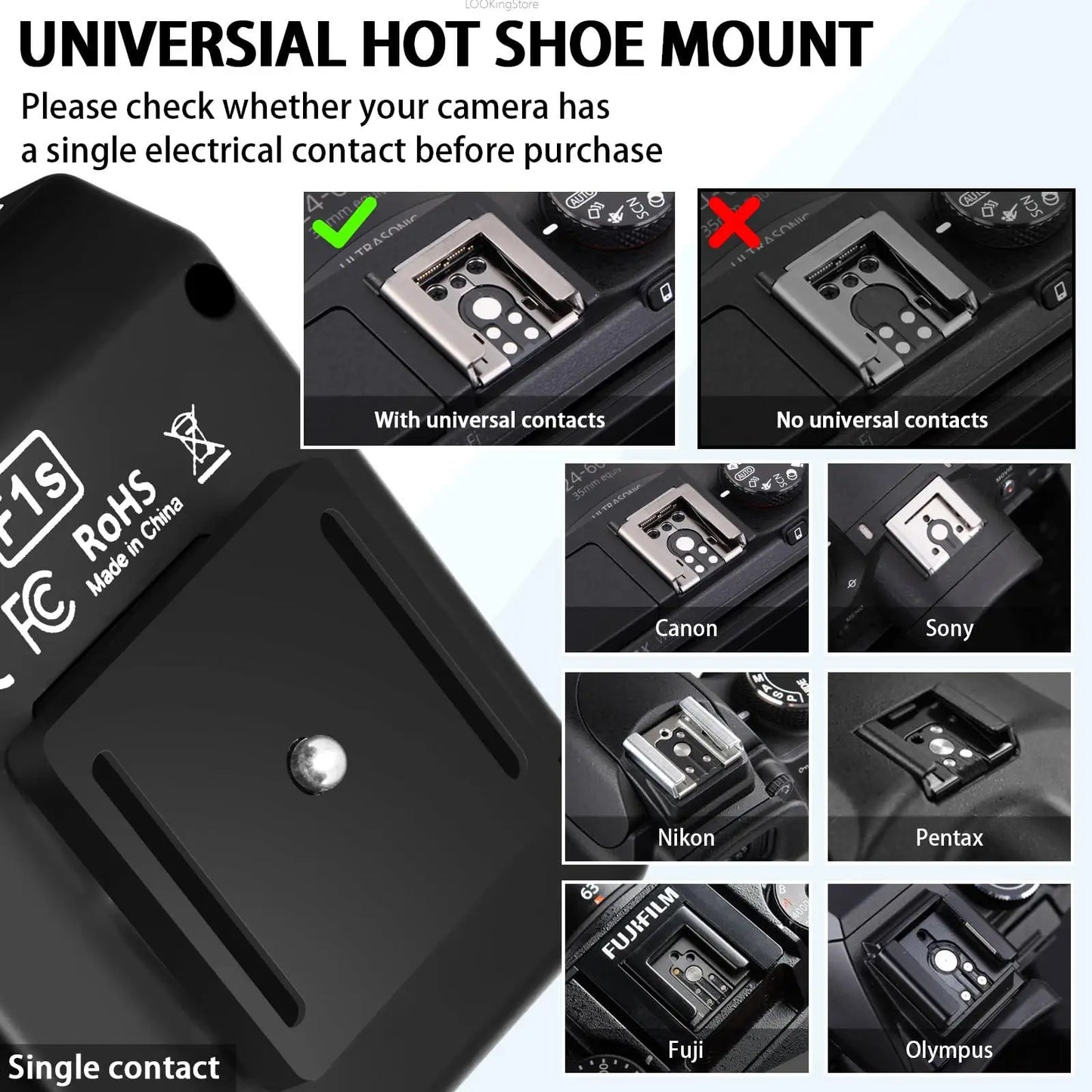 MEDALight F1S Mini Camera Flash Speedlite Universal for Fuji/Sony/Nikon/Canon Cameras for Ricoh GR3 GR3X Sony ZV1