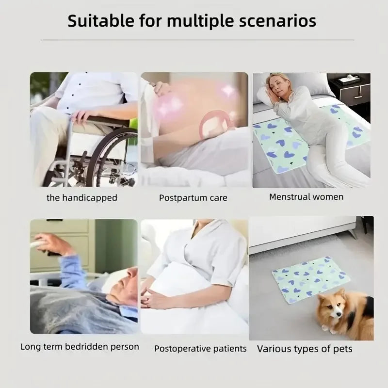 Washable & Reusable Anti-Slip Bed Protector Pad - Thick Durable Polyester Fiber Care Mat Design for Cat, Dog & Pets Cat Beds