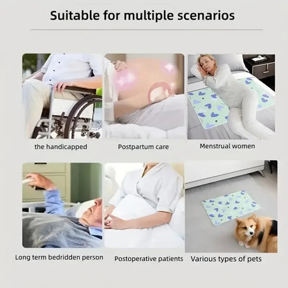 Washable & Reusable Anti-Slip Bed Protector Pad - Thick Durable Polyester Fiber Care Mat Design for Cat, Dog & Pets Cat Beds