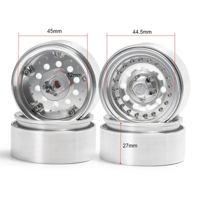 AXSPEED Aluminum Alloy 1.9 inch Beadlock Wheel Rims Hubs 27mm for TRX-4 D90 Axial SCX10 CC01 1/10 RC Crawler Car Truck Parts