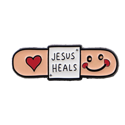 Jesus Heals Enamel Pin Cartoon Fox Brooch For Coat Funny Quote Series Brooches Fashion Lapel Badges Jewelry Gift for Friends