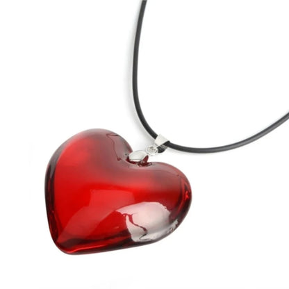 Heart Shape Necklace Crystal Pendants Clavicle Chain Necklace Fashion Jewelry Glass Charm Necklace for Couple Women Girl