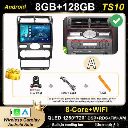 Android 16 GPS Navigation  For Ford Mondeo 2004 -2007 Auto Multimidia Video Player Carplay Head Unit Radio Stereo Car Dvd WIFI