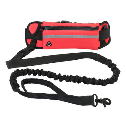 HOMEFISH Hands-Free Dog Leash Pet Leash Reflective with Waist Bag Retractable Elastic for Running&Walking Pet Supplies HD