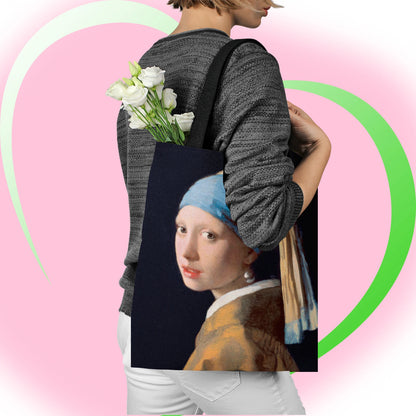 [Canvas Bag] Oil Painting Printed Canvas Bag Women's Lightweight Tote Bag Daily Handbag Multi-functional Shopping Bag