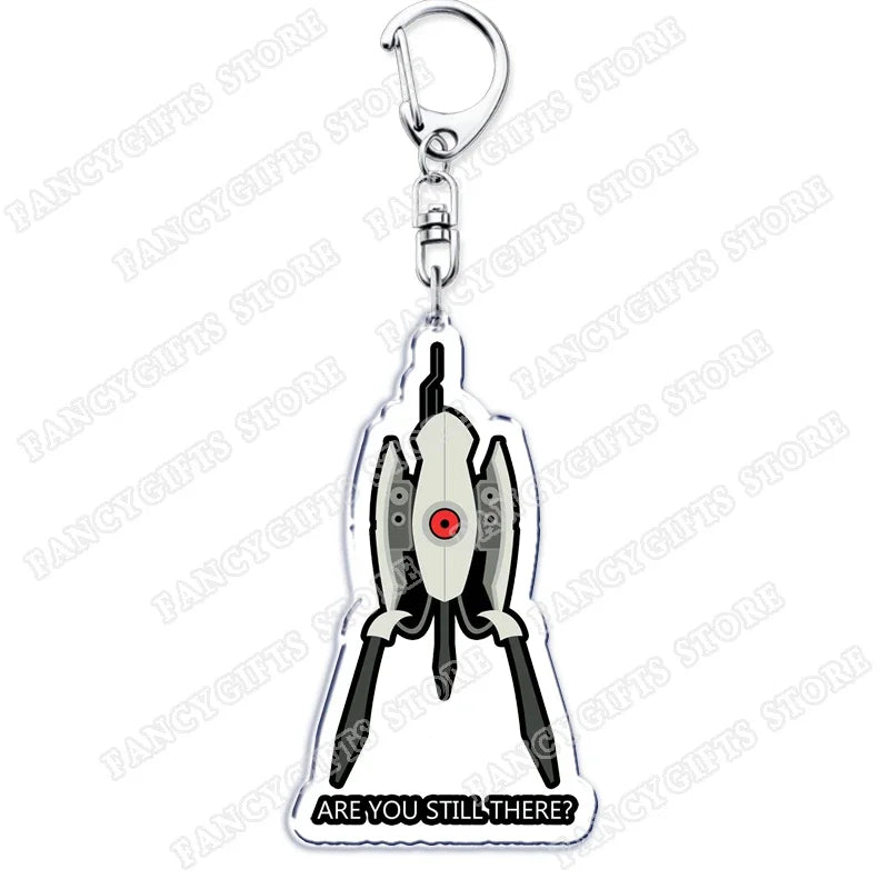 Trending Video Game Keychains for Accessories Bag Glados Aperture Laboratories Science Keyrings Jewelry Gamer Fans Gaming Gifts