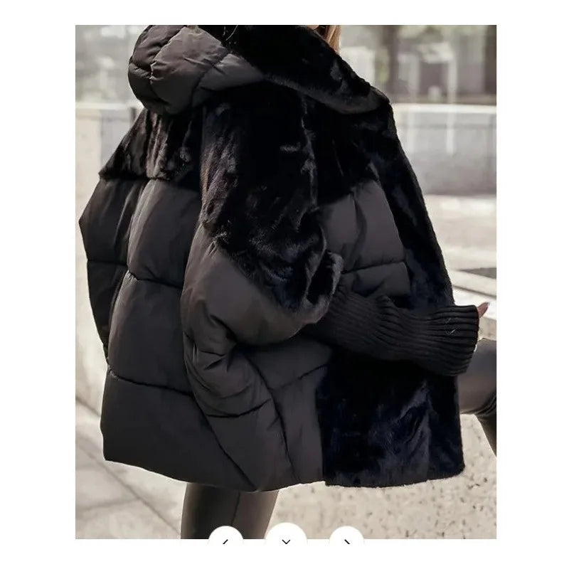 Elegant Jacket for Women Streetwear 2025 Autumn and Winter New Fashion Casual Zipper Loose Jacket Hooded Long Sleeve Coats