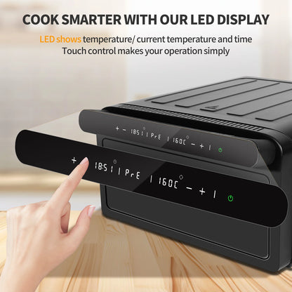12-Inch Electric Pizza Oven - Touch Control, Up to 430°C, Includes Pizza Stone & Peel, Ready in 2.5 Minutes After Preheating