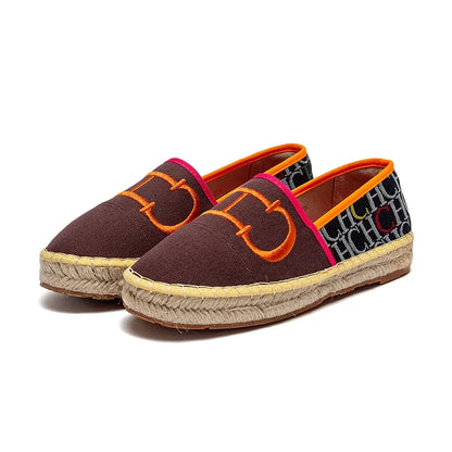 Flat Women's Shoes 2025 New Listing Loafers Straw Shoes Lazy Non-slip Flat Casual Shoes