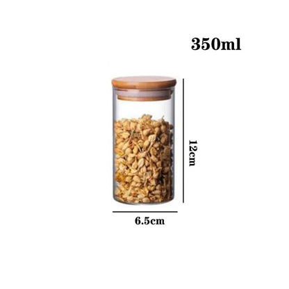 Glass Containers Food Glass Jars and Lids Glass Jar with Lid Kitchen Storage Box Organization Containers Bottle Spice Boats Tea