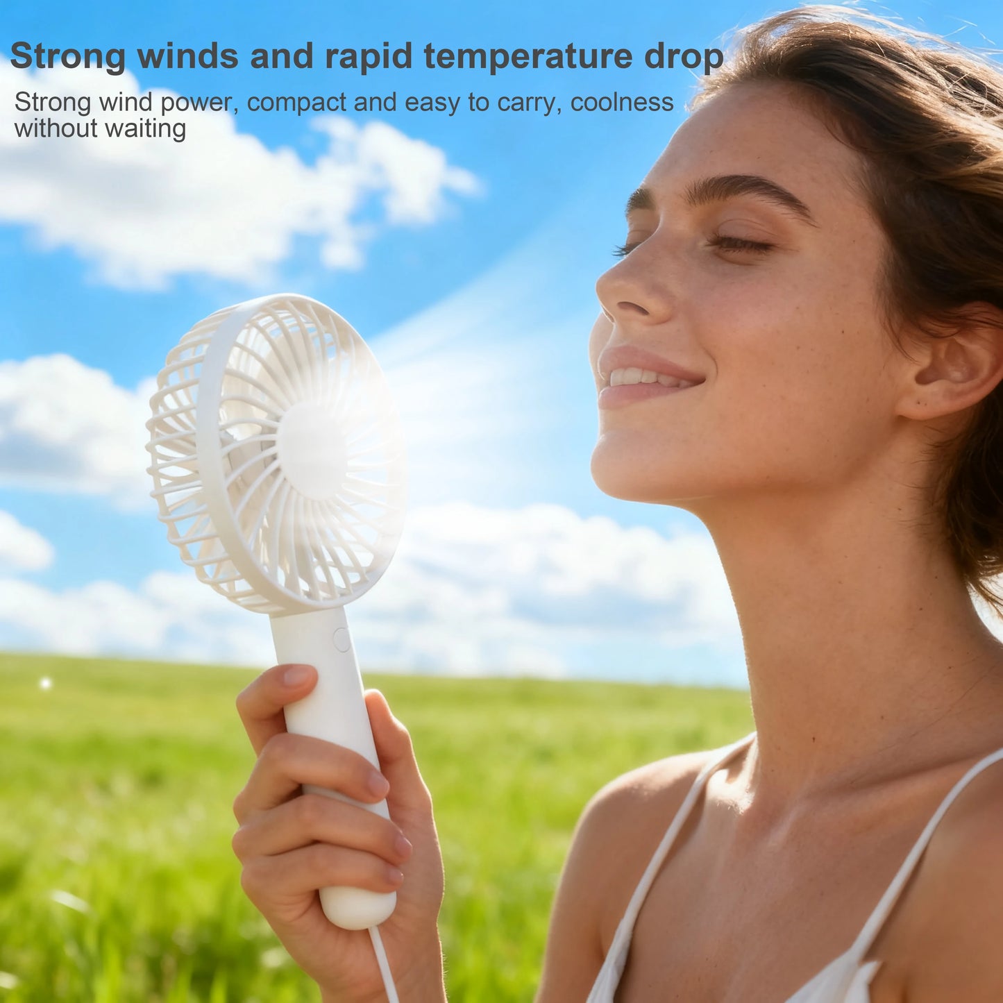 Portable handheld fan 16000RPM 6-speed mini fan USB fan phone holder indoor desktop fan