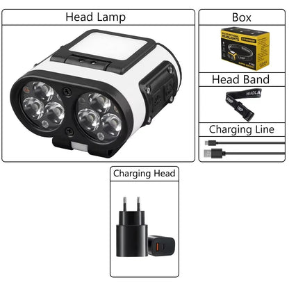 Induction Headlight With Strong Light, Long Endurance, Lithium Battery, Super Bright, Waterproof Charging, Outdoor Head Mounted