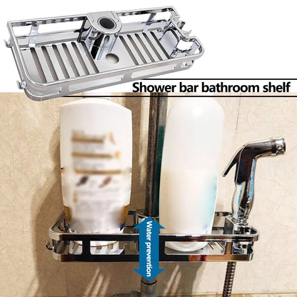 Shower Storage Holder No Drilling Lifting Pole Shelves Shower Caddy Shelf for Shower Rail with Diameter of 22 24 25mm