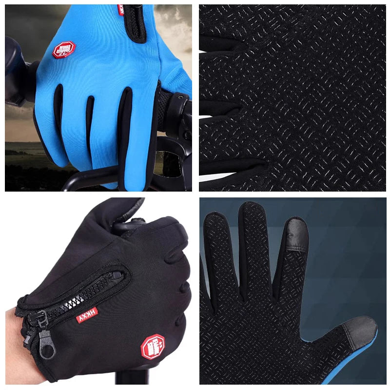 Winterhandschuhe für Damen und Herren mit Touchscreen-Funktion, warm, für Outdoor-Aktivitäten wie Radfahren, Autofahren und Motorradfahren, winddicht und rutschfest.