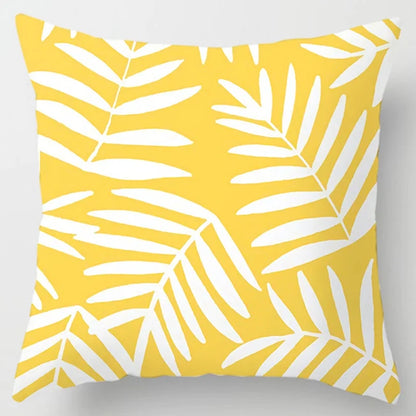 Modern Simple Yellow Flower Pillowcase Home Sofa  Lumbar   Cushion  Pillow