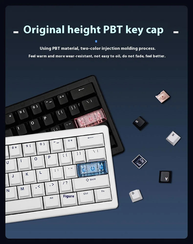CIDOO QK61 V2 Mechanische Tastatur, 60%-Layout, Gasket-Struktur, VIA-programmierbar, Hot-Swap-fähig, drei Modi, kabellos, RGB-Tastatur