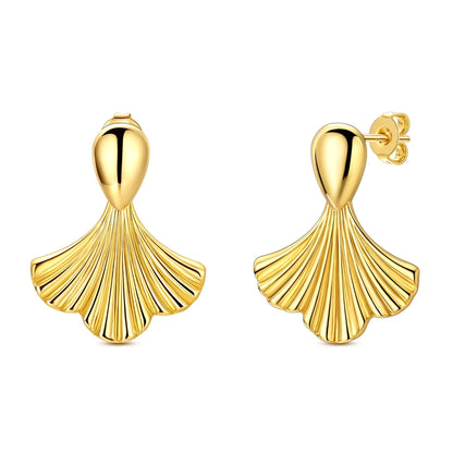 925 Sterling Silver Gold Drop Earrings For Woman Flower Round Sun Hoop Earring Pendientes Classic Original Woman Jewelry Gift