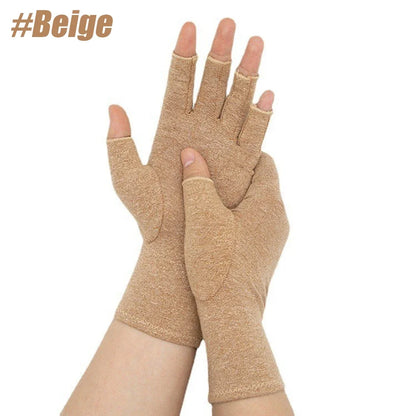 GOMOREON 1 paire de gants pour l'arthrite (femme/homme), syndrome du canal carpien, rhumatismes, tendinites, gants de compression sans doigts pour la main et le pouce