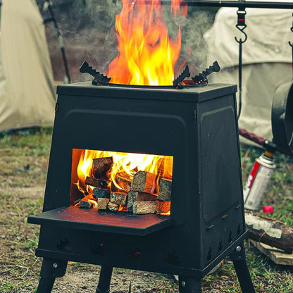 Factory Wholesale Portable Foldable Outdoor Camping Grill Detachable Wood Stove for Charcoal Cooking for Outdoor Adventures