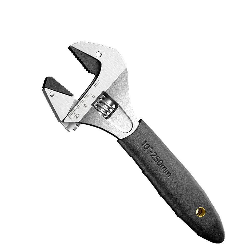 8/10/12Inch Adjustable Ratcheting Wrench Large Opening Multifunctional Self Tightening Wrench Non-Slip Handle Universal Wrench