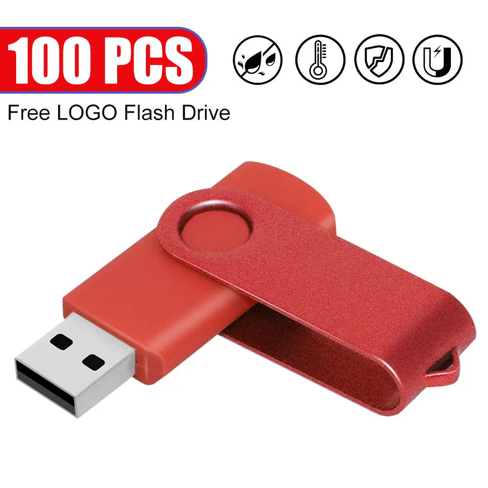 100Pcs/lot USB 2.0 Flash Drive 4GB 8GB Pen Drive 128M Usb Sticks 1GB 2G Pendrives 16GB Memory Flash 32GB U Disk Free Custom Logo