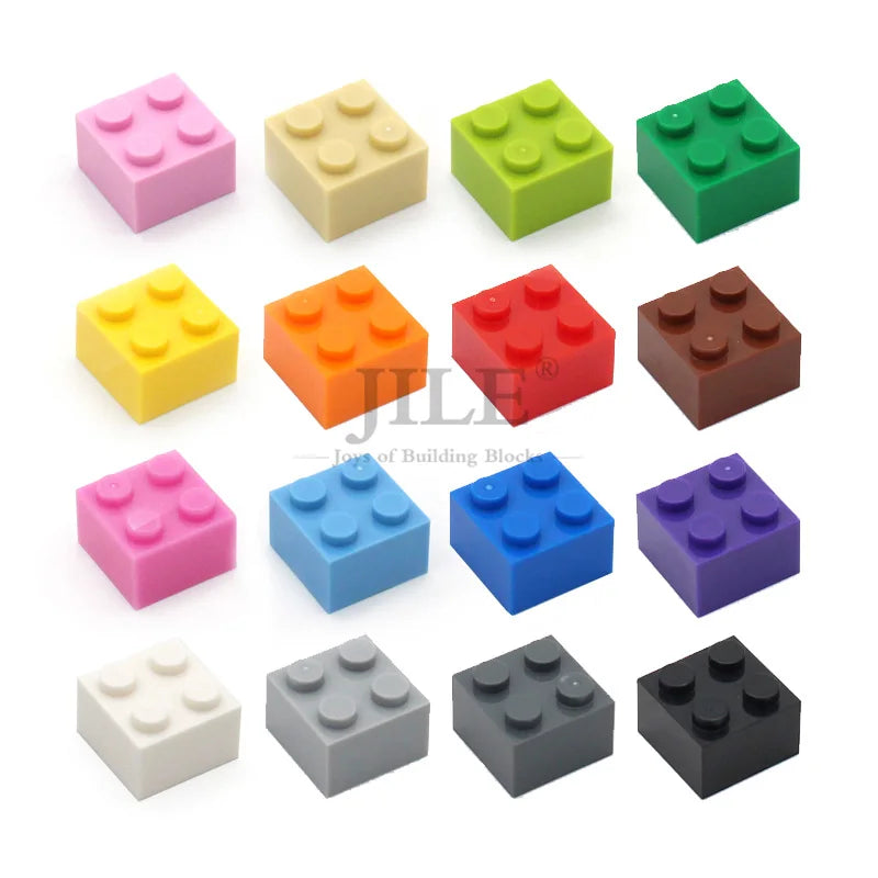 50pcs MOC Building Blocks Brick 2x2 3003 DIY Enlighten Creative Basics Classic Sets Compatible with Assembles Particles Toys