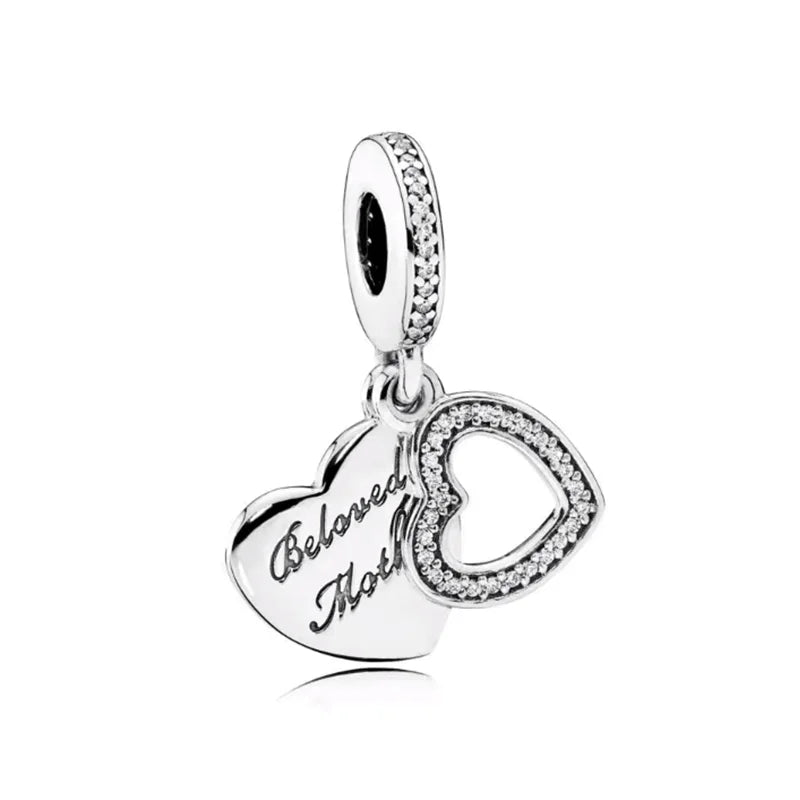 New 925 Sterling Silver Heart Number Charms Fit Original Europeans Bracelet Love Angel Wings Globe DIY Jewelry Gift for Women