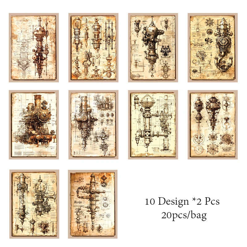 Mr. Paper 1 Style 20Pcs/pack material paper for DIY notebook diary album and other handbook material decoration