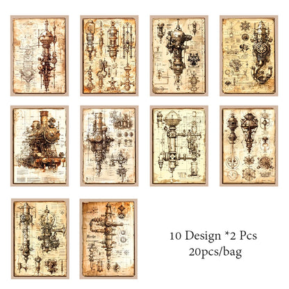 Mr. Paper 1 Style 20Pcs/pack material paper for DIY notebook diary album and other handbook material decoration