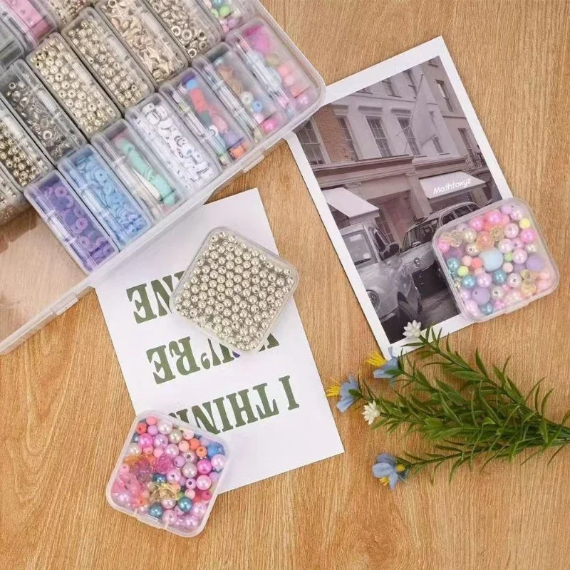Durable plastic storage box, 30 compartments and small containers, transparent jewelry and home small item storage box