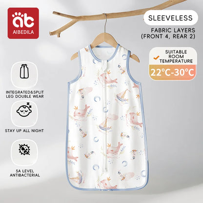 AIBEDILA ﻿Baby Sleeping Bag Childen Summer Silk bamboo Cotton Babe Sleepsack 1-3Years Infant Breathable Growth Blanket Sleepwear