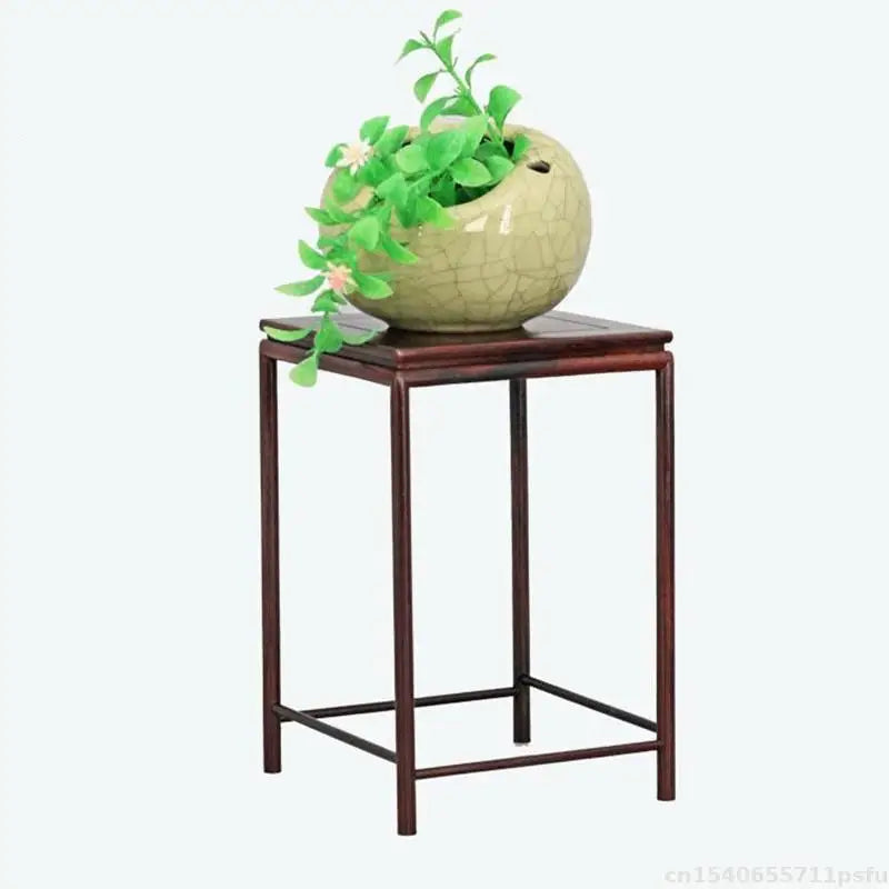 Stool Shape Wooden Pedestal Crafts Vase Flower Pot Bonsai Decorative Shelves Figurines Incense Display Stand Fish Tank Wood Base