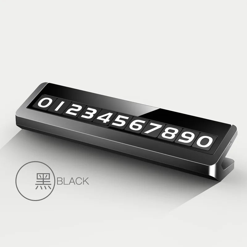 Car Temporary Parking Card Universal Rotate Phone Number Plate Aluminum Stickers Park Stop in Car-styling Auto Accessories