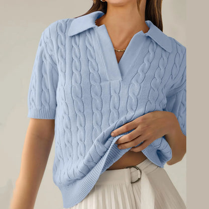 Vest Sweater Womens Short Sleeve Sweaters Tops V Neck Knit Casual Soft Pullover Shirts 2024 Summer Maternity Sweater Vest