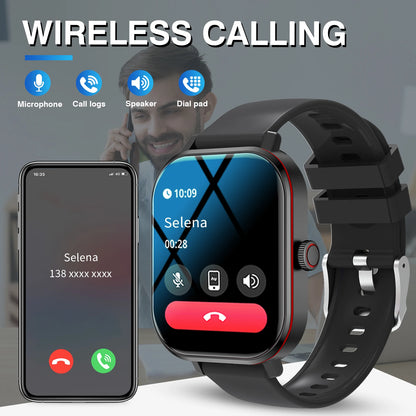 Smart Watch, Wireless Call/Dial, Multiple APP Reminders, Suitable for Men and Women, Sports Watch, Compatible with IPhone/Andrio