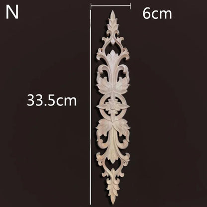 Wooden Furniture Appliques Luxury Living Room Decoration Home Decor Antique Onlays Mouldings Unique Natural Floral Wood Carved